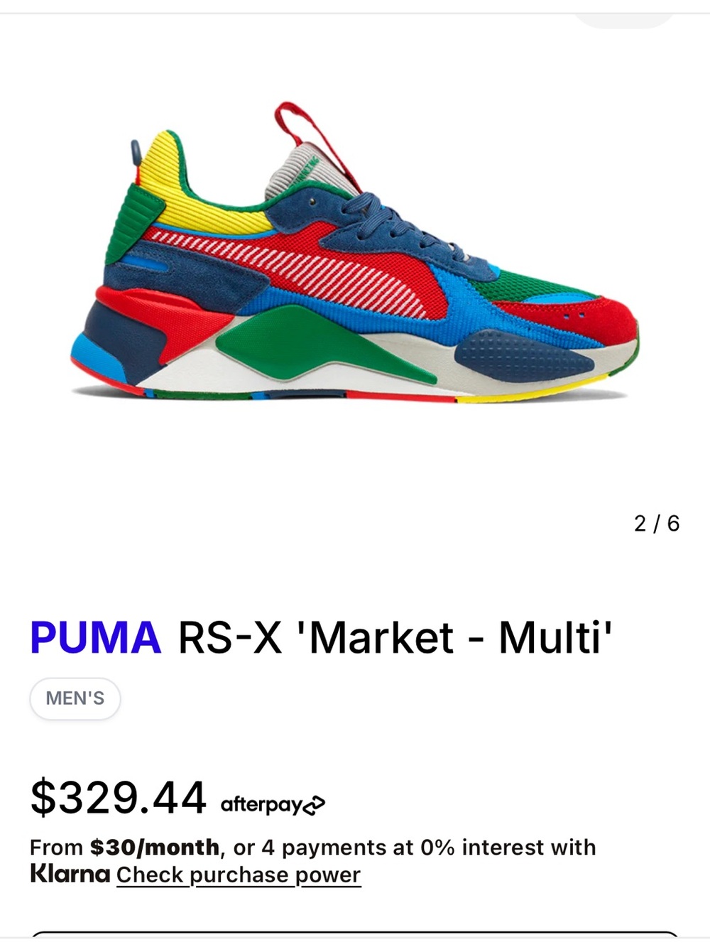 Puma Multicolor RS-X Low-Top Sneakers in Red, Blue & Green